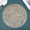 Table Mats Fashion European Style Round PVC Hollow Leaf Placemat Home Afternoon Tea Pastry Plate Mat Decoration Accessories