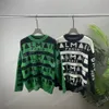 Xinxinbuy Hommes Designer Sweat à capuche Pull Stripe Lettre Jacquard Imprimer Paris Coton Femmes Noir Blanc Vert S-2XL