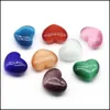 Stone 30Mm Opal Charms Love Heart Semi Precious Stone For Necklace Jewelry Making Colorf Naked Stones Heartshaped Ornaments Drop Deli Dh3Tp