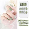 Unghie finte 24pcs Mulcolor Fake Nail Patch Long Oval Nail rimovibile Short Paragraph Fashion Manicure Unas Falsas