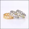 Bands anneaux mode Sier Gold Contrast Color cha￮ne ring