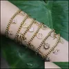 Pulseiras de charme pulseiras de charme 6pcs pav￣o zirc￣o estrela do cora￧￣o sol pequena pulseira de bracelete el￡stica cadeia feminino bangle de casal fashi dhpn0