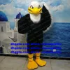 Black White Long Fur Eagle Hawk Mascot Costume Tiercel Falcon Vulture Cartoon Character Welcome Dinner Marketing zx660