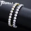 Chain TopGrillz 3mm6mm Spring Buckle Tennis Iced Out Cubic Zirconia 1 Linha Bracelet Men and Women Hip Hop Jewelry 230511