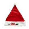 berretto Cappello Babbo Natale Rosso Corto Peluche Merry Christmas Decor Gift Happy New Year Cap tradizionale