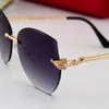 Classic Brand Design Polarized Sunglasses Fashion Rimless Luxury Women Pilot Vintage Sunglass UV400 Eyewear Glasses Cat-Eye Frame Polaroid Lens 0811