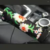Stuurwiel omvat 3 stks Set unieke bloemen auto auto deksel handrem mouw tandwielvertaal interieur accessoires