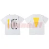 Erkek Tasarımcı Tişörtleri Mektup Baskı Tees Big V Erkek Kadınlar Kısa Kollu Hip Hop Stili Siyah Beyaz Turuncu Tişörtler Vlone Tees S-XL
