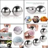 Bath Accessory Set Bestomz 8Pcs Stainless Steel Bath Bomb Mold Diy Make Lush Bombs 6 5Cm/ 7Cm For Crafting Your Own Fizzles H220418 Dhisv