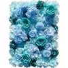 Flores decorativas 3D Silk Rose azul azul artificial painel de parede