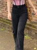 Pantaloni da donna Capris simile a strisce per donne alla moda gotica in alto in alto dritta streetwear streetwear vintage in stile coreano Cantalone 221109