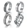 Ringos de cluster 2022 Moda e titânio Cool Titanium aço rotativo Ring masculino Chain de alta qualidade Punk Jewelry Party Gift