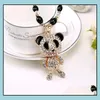 Hänge halsband söta härliga djur vita och svarta pärlor häst panda flickor hänge halsband ny mode koreansk legering tröja chai dh7cp