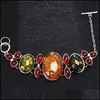 Charm Bracelets Charm Bracelets Fashion Women Bohemia Oval Simated Ambers Bracelet Vintage Antique Sier Plated Charming Jewelry Kent Dhqj0