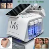 プロフェッショナル6 in 1 Hydra Microdermabrasion Machine M6 RF Ultra EMS Facial Steamer Beauty Salon Water Water Oxygen Jet Macher for Wrinkles Blookhead Nacne