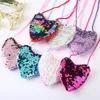 7 couleurs enfants paillettes porte-monnaie petite fille messager amour sac mignon sac à bandoulière maternelle Mini portefeuille