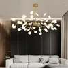 Chandeliers Copper Luxury LED Chandelier Lighting Nordic Modern Firefly Creative Hanging Lamp For Living Room Hall Villa Home Decoration G4