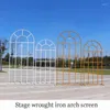 Heminredning Flone Wedding Flower Arch Backdrop Stand smidesj￤rn med sk￤rmceremoni Party Dekoration Metal Rekvisita