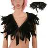 Party Supplies Victorian Real Natural Feather Shrug Shawl Shoulder Wrap Cape Gothic Collar With Ribbon Ties For Costume