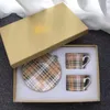 Western Luxury Designer Coffee Ceramic Cups and Saucers British Afternoon Teacups Set for Girls Chiristmas Gift