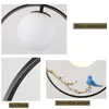 Pendant Lamps Chinese Bird Light Originality Dining Room Living Bedroom Chandelier Corridor Porch Simple Round Glass Lamp