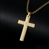 Collane con ciondolo Pendenti con croce in acciaio inossidabile Religioso Sacra Bibbia Gesù Cristo Oro nero Collane con ciondolo Gioielli Drop Delivery Dhoak