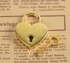 Party Favor Heart Shape Vintage Metal Mini Padlock Small Bag Suitcase Bagage Box Diary Book Key Lock med Key SN173