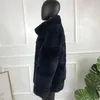 Cappotto di pelliccia da donna Giacca invernale da donna Rex Cappotto caldo Moda