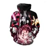 Herr hoodies vår- och hösten anime 3D-tryckning kvinnors mode huva tröja hip-hop pullover case caot