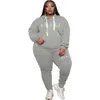 RETAIL Plus Size 3xl 4xl 5xl Träningsoveraller för kvinnor Stora mode Casual Sportdräkter Tvådelade byxor Tröjadräkt