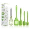 Set 5pcs Silikon Alet Setleri Fırça içerir Küçük büyük kazıyıcı yumurta çırpıcı spatula pişirme ve karıştırma için