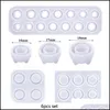 Other 6/14 Hole Rings Mold Handmade Diy Making Ring Jewellery Tools Sile Mod Crystal Epoxy Resin Molds For Jewelry Made Drop Deliver Dhzyt