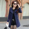 Women's Wool Blends Korean Coat Fashion Woolen Overcoat Women Slim With Belt Meidum Long Casual Spring Autumn Coats Femme Casaco 221110