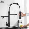 Kitchen Faucets Uythner Brass Faucet Vessel Sink Mixer Tap Spring Dual Swivel Spouts and Cold Water Taps Bathroom 221109