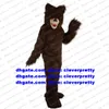 Long Fur Brown Bear Mascot Costume Grizzly Bear Ursus Arctos seriefigur Butik nuvarande tillgivenhetsuttryck ZX593