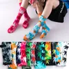 Calzini da uomo di alta qualità tie-dyed Long Fashion Men Skateboard Hiphop Meias Women Couple Cotton 1Pair