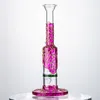 Beautiful Purple Bong Glass Bongs Percolator Dab Rigs Mini Oil Rig Straight Tube Glass Water Pipes 14mm Female Joint With Bowl