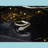 Band Rings Snake Shape Open Ring Midi Knuckle Fashion Women Lady Jewelry 294E Drop Delivery 2021 Dhskl