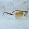 Oculos De Sol Masculino Designer Sunglasses Men Women Stylish Diamond Cut Wood MensSun Glasses Luxury Designer Carter Eyewear New In