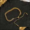 Braccialetti di fascino Braccialetti fascino American Metal Chains Nappel Minimalismo Oro Colore Gold Donne Bracciale Fashi