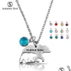 Pendant Necklaces Pendant Necklaces Hollow Stainless Steel Mama Bear Birthstone Necklace For Women 16X27Mm Fine Polished Mothers Day Otuao