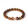 Strand Hommes Perles Accessoires Main Chaîne Incrustation Zircon Dragon Griffe Mâle Naturel Jaune Oeil De Tigre Pierre Bracelets Charme Bracelets Bijoux