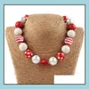 Colliers de perles Bijoux pour enfants Collier Bubblegum pour les tout-petits Filles Européenne Américaine Perle À La Main Holloween Cadeau De Noël 3 Dhvqg