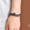 Braccialetti con ciondoli MKENDN Accessorio combinato multistrato intrecciato a mano stile vichingo Bracciale in pelle da uomo in acciaio inossidabile classico