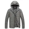 Piumino da uomo 2022 Parka da uomo Autunno Cappotto invernale Manica lunga Cerniera Giacca leggera calda con cappuccio Casual Piumino Streetwear