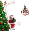 Plush dockor Gift Electric Climbing Ladder Santa Claus Christmas Ornament Decoration for Home Tree Hanging Decor with Music 221109