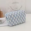 Bolsas de cosméticos 1pcs insere a sacola de malha quadriculada em choque de lã de grande capacidade organizadora de maquiagem de beleza da bolsa