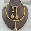 Necklace Earrings Set Italian Gold Plated Jewelry Luxury Beads Drop And Pendant 2Pcs For Women Weddings Party Bohemia Gifts