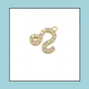 Charms Micro Pave Constellations Charms för örhängen halsband smycken tillbehör gula mässing vitt guld stjärntecken små hänge dhhcu