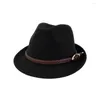 Berretti Fedora per donna Uomo Cappelli Fedora Cappello in feltro da donna Gothic Black Jazz Cap Bombetta maschile Panama Tesa larga Autunno Inverno